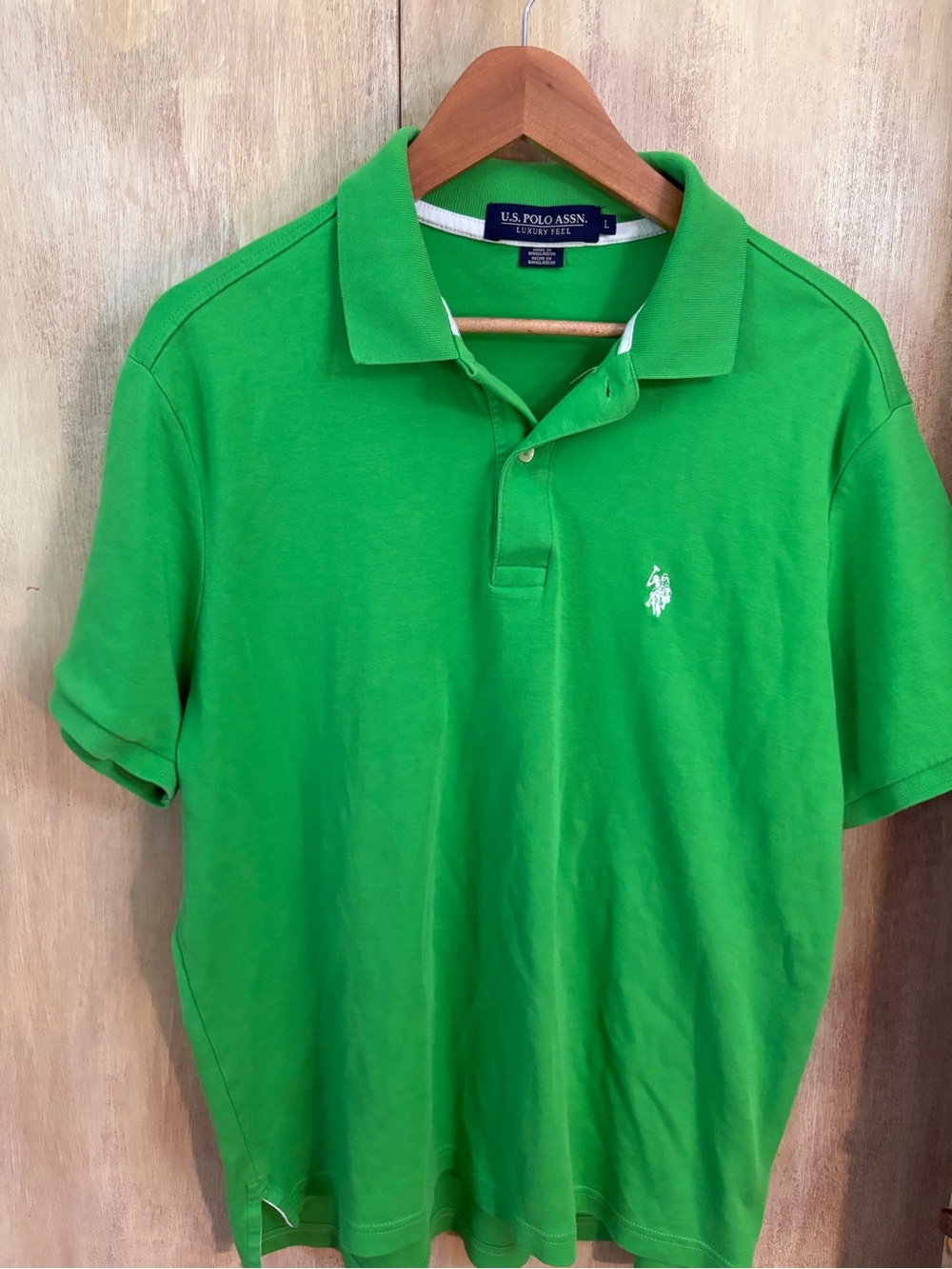 U.S. Polo Assn. Men's Green Classic Pique Polo Shirt 100% Cotton L
